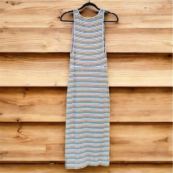 The Jet Set Diaries (JSD) Multi-Colored Striped Maxi Long Tank Dress Medium Sun - Picture 2 of 6